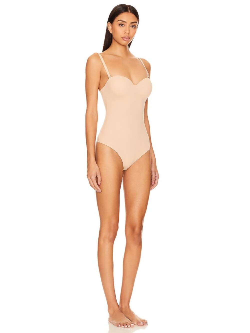 Wolford Mat De Luxe Forming String Bodysuit in Powder - Picture 3 of 4